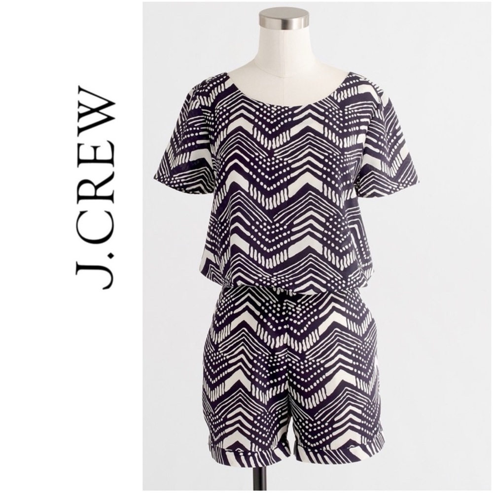 J Crew Short Sleeve Romper 0